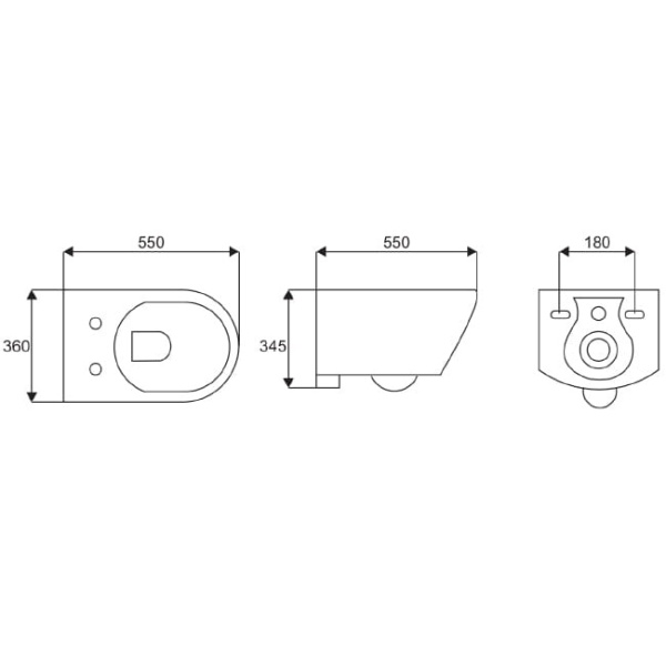 Set Vas WC PRO GEBERIT , Ceramica Sanitara, Vas WC LORENT BLACK RIMLESS + Capac Soft-Close SLIM Inclus + Cadru + Clapeta - Img 3