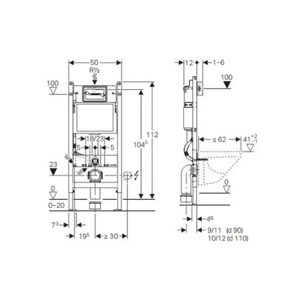 Set vas WC suspendat Ideal Standard I.life B cu capac slim softclose si set rezervor cu cadru incastrat si clapeta alba - Img 6
