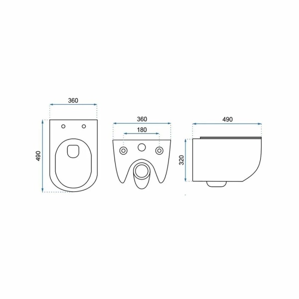 Set vas wc suspendat Rea Carter rimless capac slim softclose - Img 2