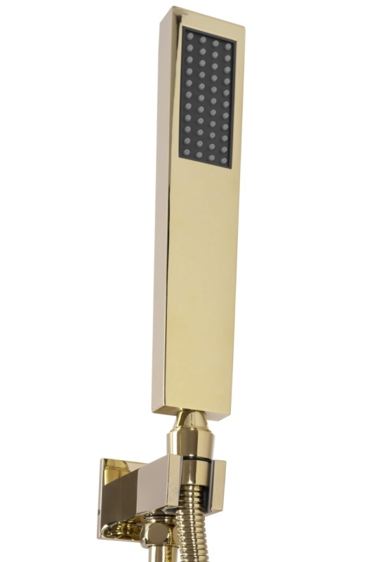 Sistem complet de dus REA FENIX GOLD, montaj incastrat in perete, ploaie de dus 25x25cm, finisaj Auriu - Img 5