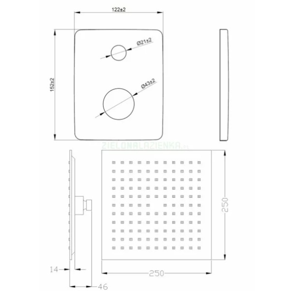Sistem de dus incastrat Invena Glamour negru mat - Img 2