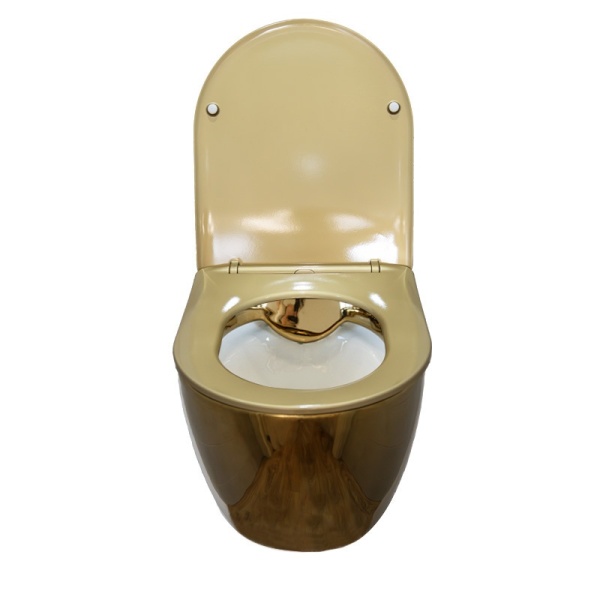 Vas de WC suspendat rimless cu capac soft-close MIZU ?? Auriu lucios - Img 5