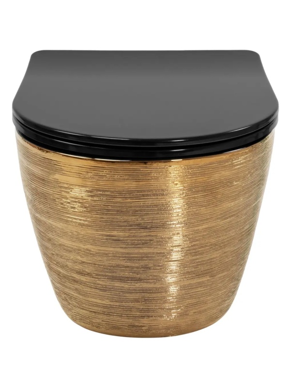 Vas WC Rea Carlo Mini Tornado Black Brush Gold - Img 3