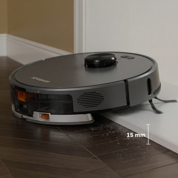 Aspirator Robot Inteligent 3 in 1, SeveShop® D65S Max Teendow, Robot Aspirare Cu Navigatie LiDAR 360°, Aspirator Inteligent 3 In 1 Cu Functie Mop, Putere 6000 Pa, Harti Multi Etaje, Control Prin Aplicatie Teendow Si Alexa, WiFi, Senzori Anticadere, Negru - Img 4