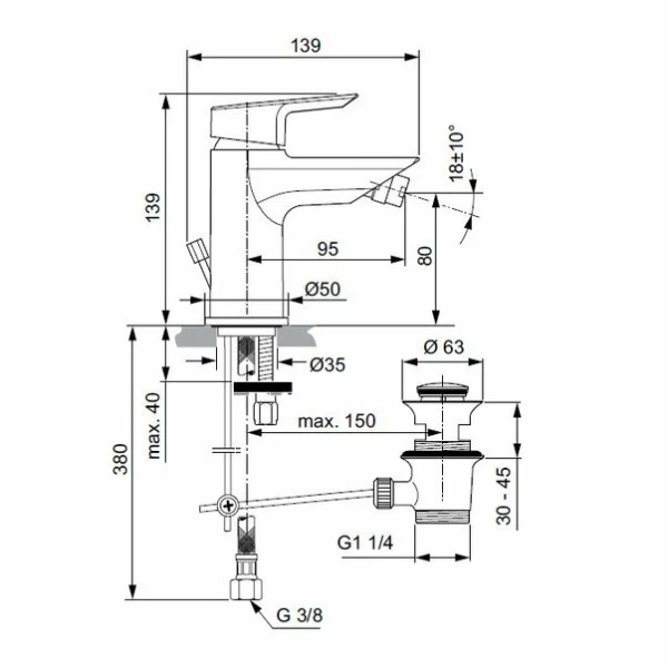 Baterie bideu Ideal Standard Tesi - Img 2