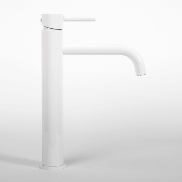Baterie Lavoar Inalta REA LUNGO WHITE HIGH Montaj Pe Blat, Capat Fix, Inaltime 28 Cm, Finisaj Alb - Img 6