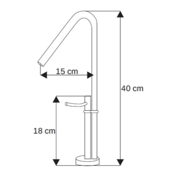 Baterie lavoar PRO STELLA Chrome, Montaj pe blat, inaltime 40 cm, finisaj Crom - Img 4