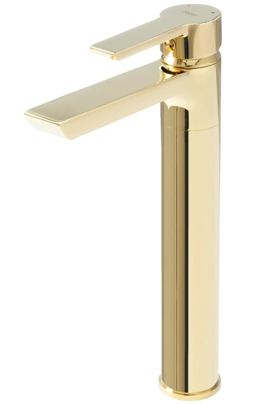 Baterie Lavoar REA ARGUS GOLD HIGH, Montaj Pe Lavoar, Capat Fix, Monocomanda, Inaltime 28.5 Cm, Culoare Auriu, Finisaj Lucios - Img 3