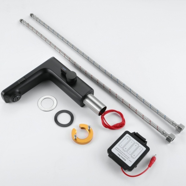 Baterie pentru lavoar FAPPER Black, Cu Afisaj LCD, Design Elegant - Img 4