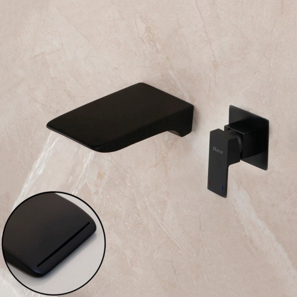 Baterie REA MASON Black, montaj incastrat in perete, finisaj Negru Mat - Img 7
