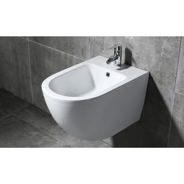 Bideu REA CARLO MINI, 49 x 37 x 33 cm, Montaj Suspendat, Alb Lucios - Img 3