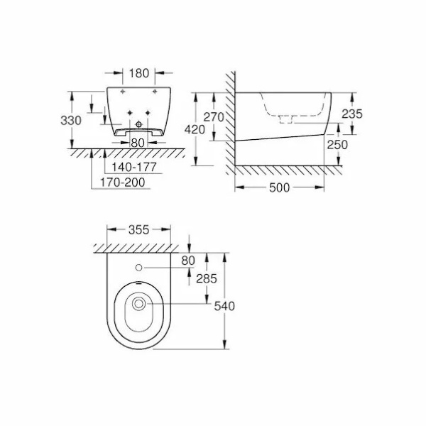Bideu suspendat Grohe Essence alb - Img 2