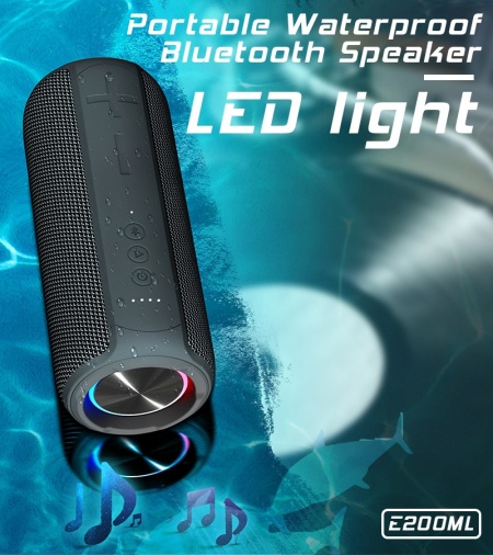 Boxa Portabila SeveShop E20, Rezistenta la Apa IPX67, Conectivitate Bluetooth Stabila, Sunet Puternic si Baza Profunda, Microfon Integrat pentru Apeluri, Autonomie Extinsa, Design Compact si Robust, Ideala pentru Interior si Exterior, Negru Electro - Img 4