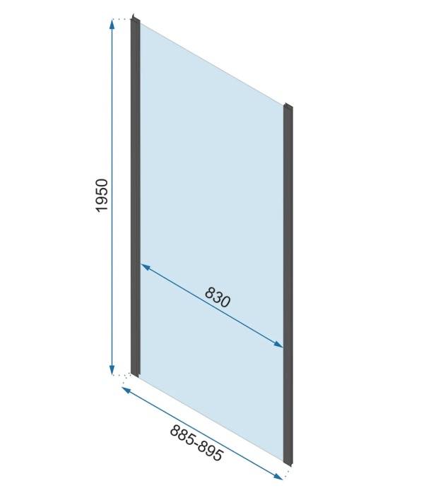 Cabina de dus 90x80x80 cm, Rapid Swing, echipata cu 2 pereti si usa batanta, finisaj Crom - Img 6