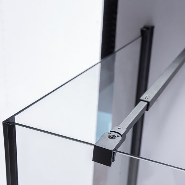 Cabina de dus BS04B Patrata 90x90cm, Design Modern Negru + Cada de dus Riko, Culoare Negru - Img 2