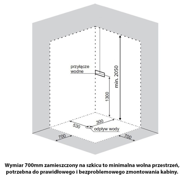 Cabina de dus cu cadita de dus inclusa, culoare Crom Mat WSH305B, 90x90 cm - Img 2