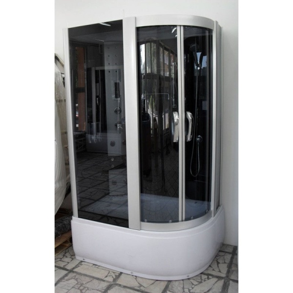 Cabina de dus cu Hidromasaj 120x85cm, Design Modern, Dreapta, Culoare Crom/Alb - Img 3