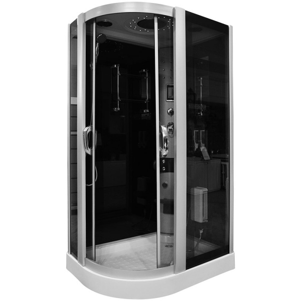 Cabina de dus cu hidromasaj + sauna MO-09914 Negru 120X85X225CM dispunere pe Stanga - Img 4