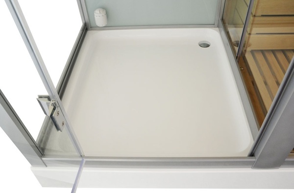 Cabina de dus cu hidromasaj si functie de sauna cu abur, sauna uscata 180 x 110 x 223 cm alb/lemn - Img 12