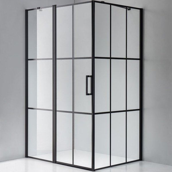 Cabina de dus Dreptunghiulara BS03B, Dimensiune 110x90cm, Culoare Negru - Img 2