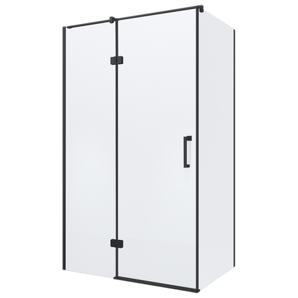 Cabina de dus dreptunghiulara KZ02D, Dimensiune 120x80cm, Usa batanta, Culoare Negru - Img 5