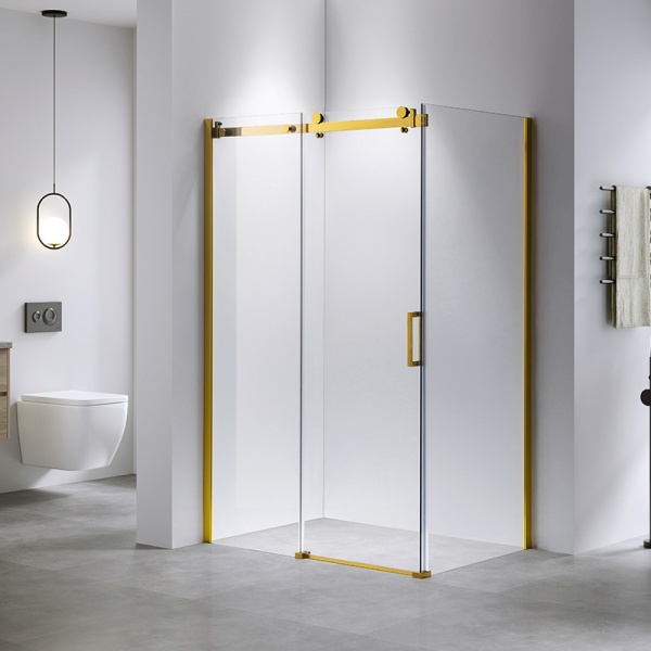 Cabina de dus Dreptunghiulara KZ202C, Design Modern 120x90cm, Culoare Auriu - Img 5