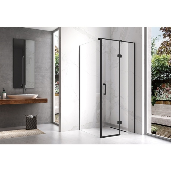 Cabina de dus KZ01C Patrata , Design Modern 90x90cm , Culoare Negru - Img 2