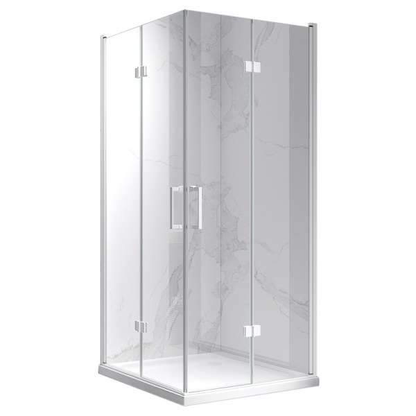 Cabina de dus KZ08B Patrata, Dimensiune 80x80cm, Design Elegant, Culoare Alb - Img 2
