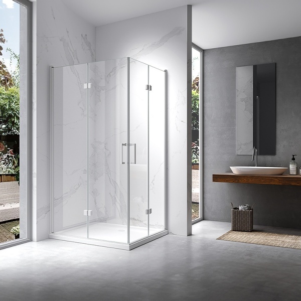 Cabina de dus KZ13A Dreptunghiulara 100x90cm, Design Modern, Culoare Alb - Img 2