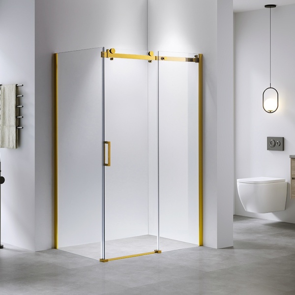 Cabina de dus KZ203B Dreptunghiulara, Design Modern 110x80cm, Culoare Auriu - Img 2