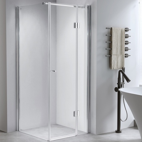 Cabina de dus patrata cu cadita de dus KZ1390A/SXL02A Crom/Alb 80x80 cm - Img 3