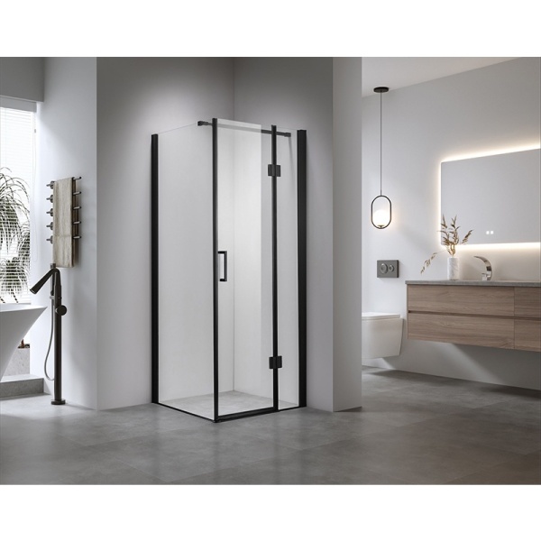 Cabina de dus Patrata KZ1390A, Dimensiune 80x80cm, Culoare Negru - Img 5