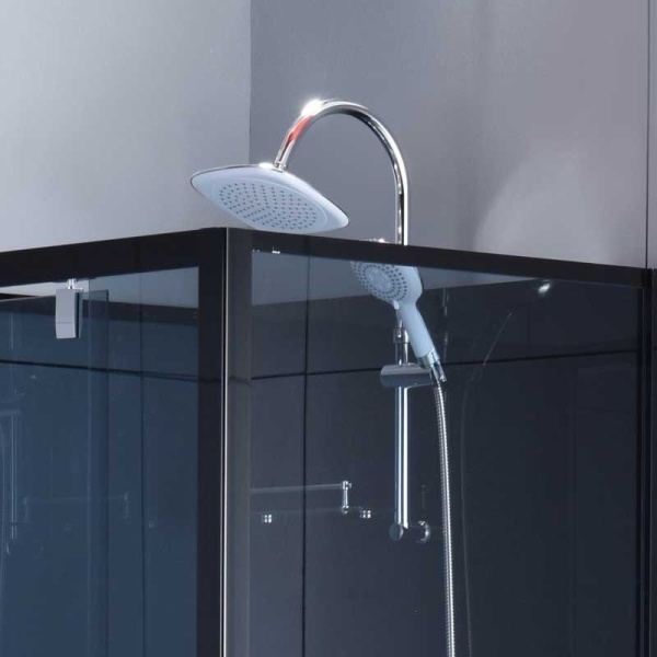 Cabina de dus patrata WSH306 , cu cadita de dus 90x90, Culoare Negru - Img 4