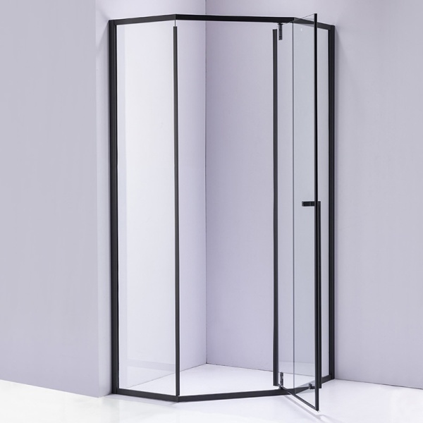 Cabina de dus Pentagonala BS07C, Dimensiune 100x100cm, Culoare Negru - Img 5