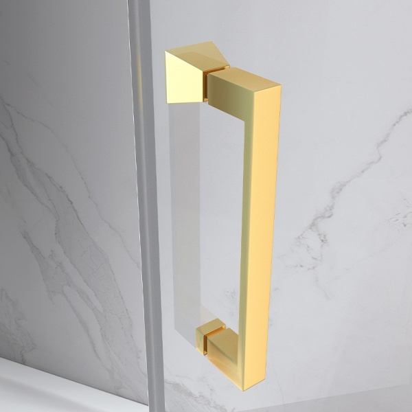 Cabina de dus Pentagonala KZ10C, Dimensiune 100x100cm , Culoare Gold - Img 3