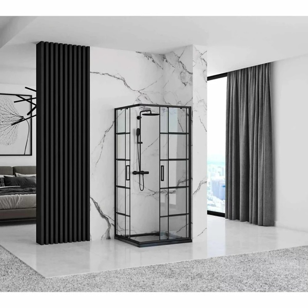 Cabina de dus Rea Concept Black 80x80 Negru - Img 2