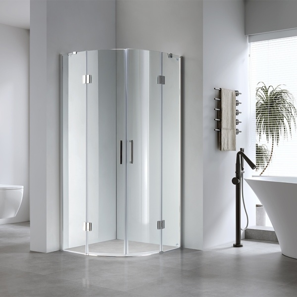 Cabina de dus semicirculara din sticla securizata rame cromate KZ92B 90 x 90 cm - Img 3