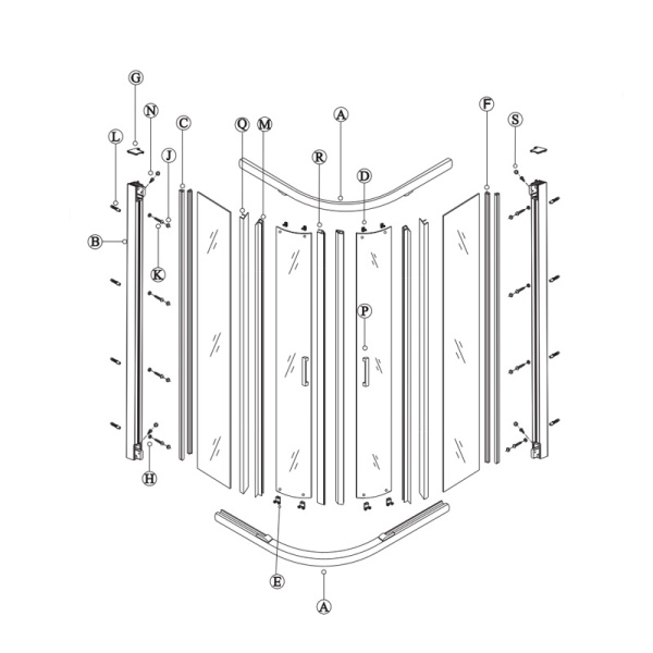 Cabina de dus semirotunda rame crom lucios si usi duble Sanswiss Ocelia 90 x 90 cm - Img 2
