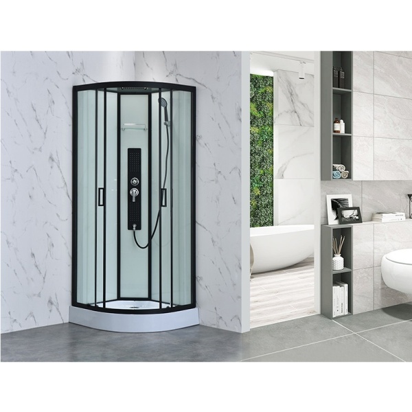 Cabina dus de colt, Cadita Semicirculara, 90x90cm, Inaltime 210 cm, Cu Hidromasaj - Img 6
