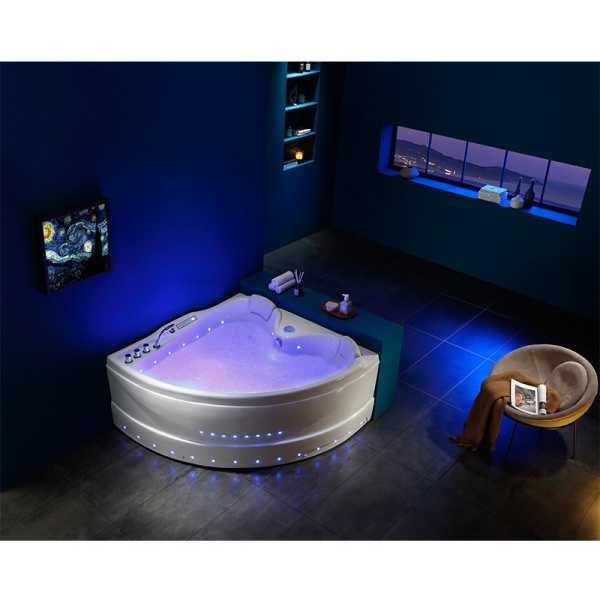 Cada de baie cu Hidromasaj Roma764, Dimensiune 150x150cm, Culoare Alb/Dreapta - Img 6