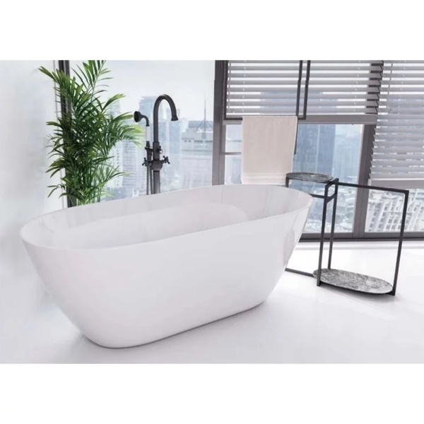 Cada De Baie Free-standing Besco Moya 160x68cm Culoare Alb Lucios - Img 2