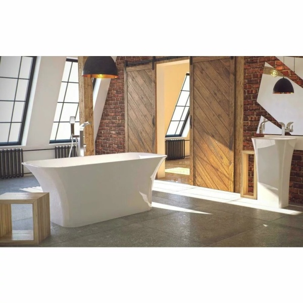 Cada de baie freestanding Besco Assos 160x70x66 cm , Culoare alb - Img 5