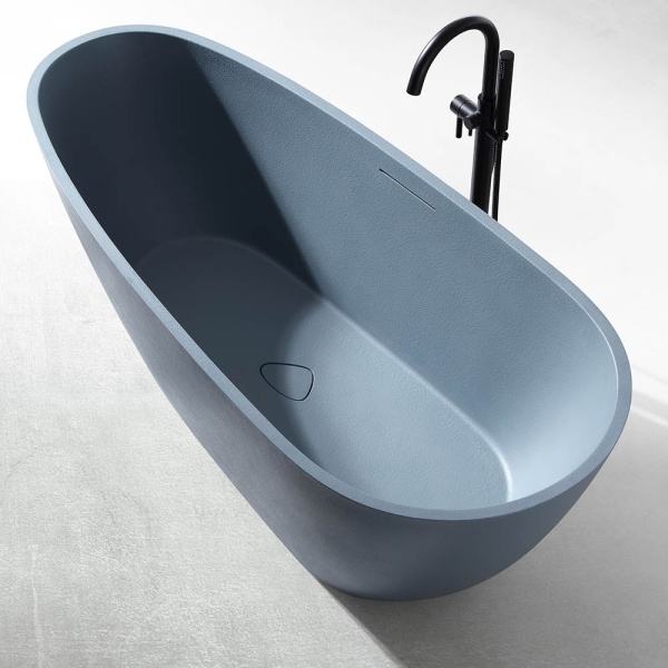 Cada De Baie Freestanding, Design Modern 170x75x60cm , Strat Abraziv , Culoare Albastru Gri - Img 3