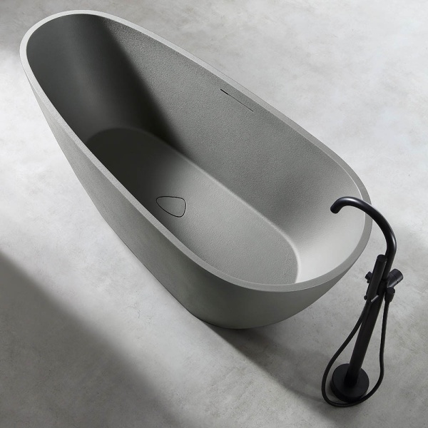 Cada De Baie Freestanding, Design Modern 170x75x60cm, Strat Abraziv , Culoare Grey - Img 4