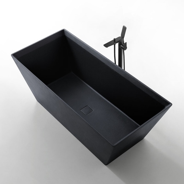 Cada De Baie Freestanding, Design Modern170x75x60cm, Strat Abraziv ,Culoare Negru - Img 2