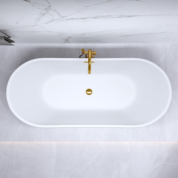 Cada de baie Rica 513A 150x75cm,Culoare Negru , Deversor Auriu - Img 4