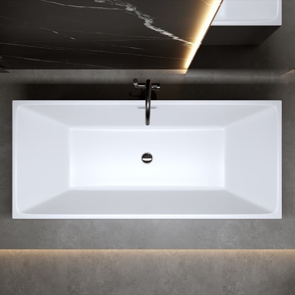 Cada de baie Santa 507A 150x75cm , Culoare Alb , Deversor Cromat - Img 6