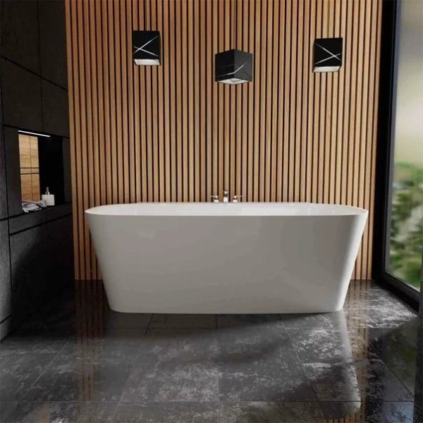 Cada freestanding din compozit Vayer Nova 2 alb 164x83 cm lipita de perete - Img 2