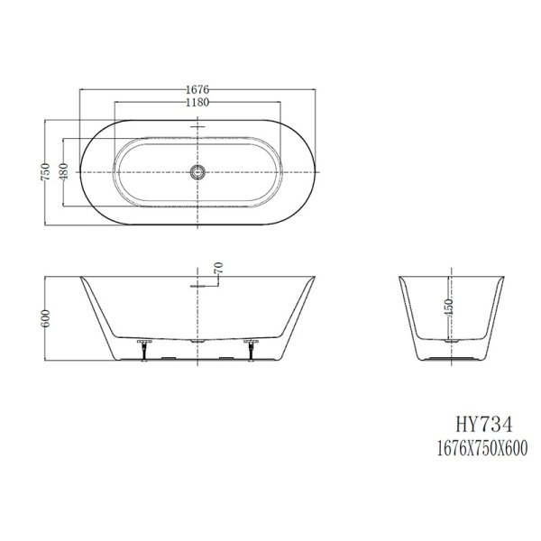 Cada freestanding, Florida, Viva 167.6, ovala, cu instalatie completa, alb - Img 3