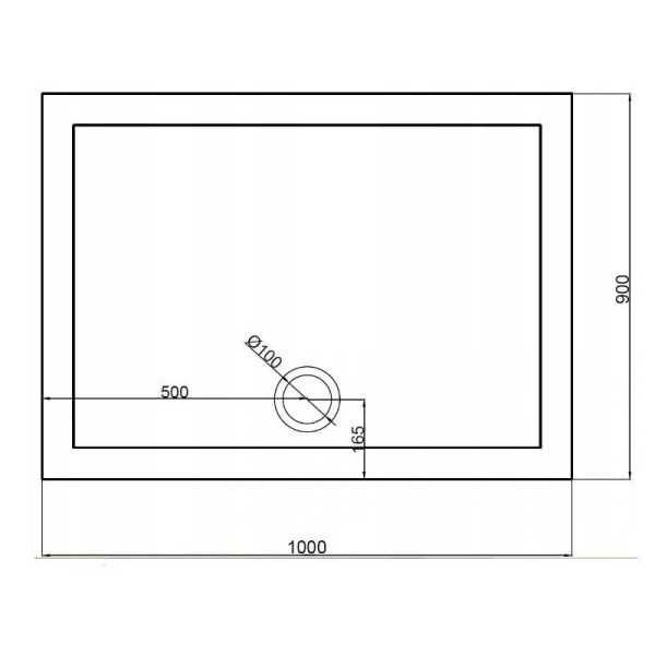 Cadita de dus dreptunghiulara slim ST04A 100x90 cm neagra - Img 8